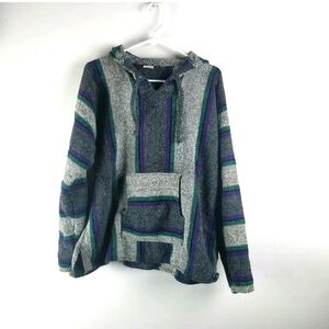 Striped‎ Baja Hoodie with Front Pocket XL